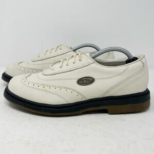 DKNY Ivory Leather Spikeless Golf Shoes Oxford Wingtip Womens Size 8.5